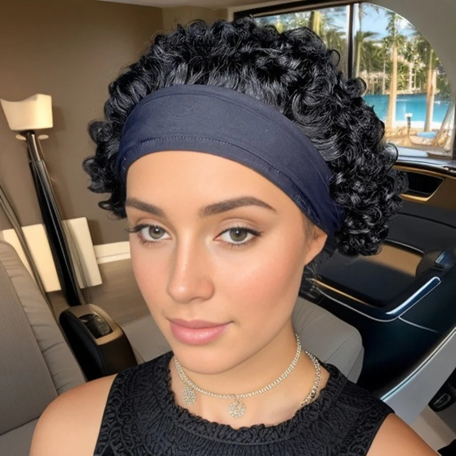 Curly Pixie Headband Wig