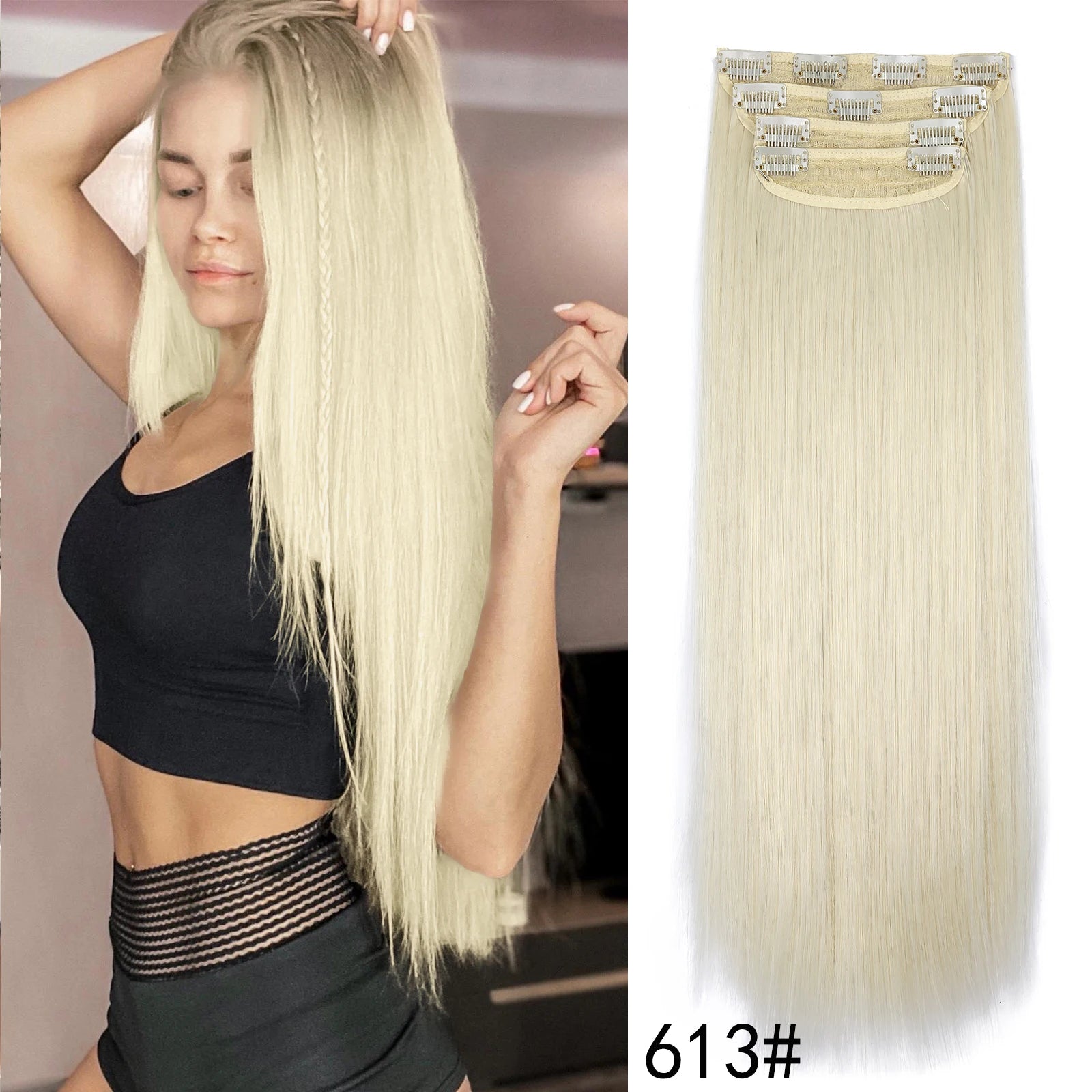 Extensiones de Cabello Ondulado Largo de Clip