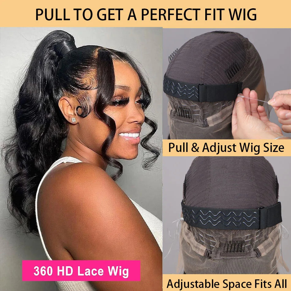 360 HD Body Wave Glueless Wig