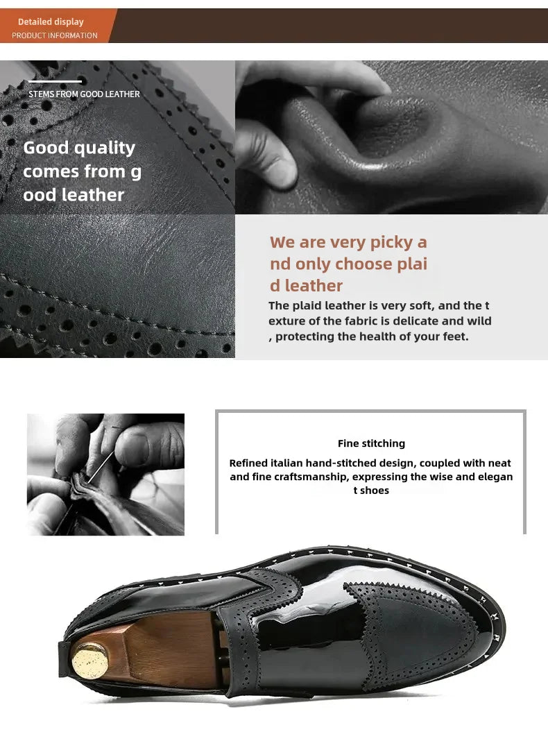 Zapatos Formales de Hombre de Moda, Mocasines Ligeros para Exteriores, Zapatos de Cuero con Suela Gruesa Resistentes al Desgaste, Negro, Dorado y Plateado, Tallas 38-48