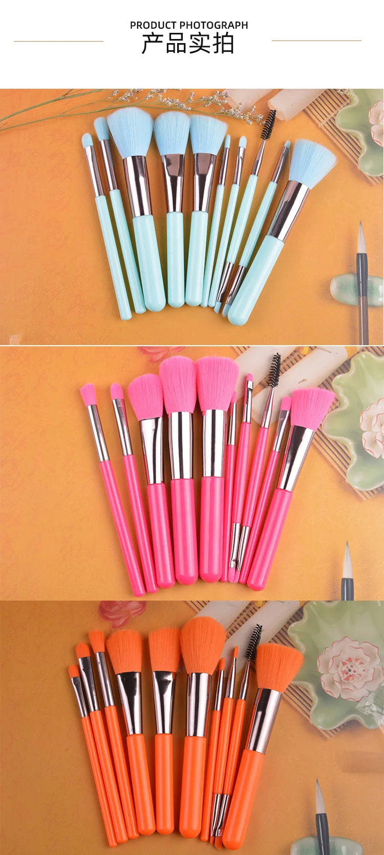 Sminkebørstesett for kvinner Skjønnhet Kosmetisk verktøy Rouge Øyenskygge Blending Kort Shaderbørster Til Sminkeverktøysett