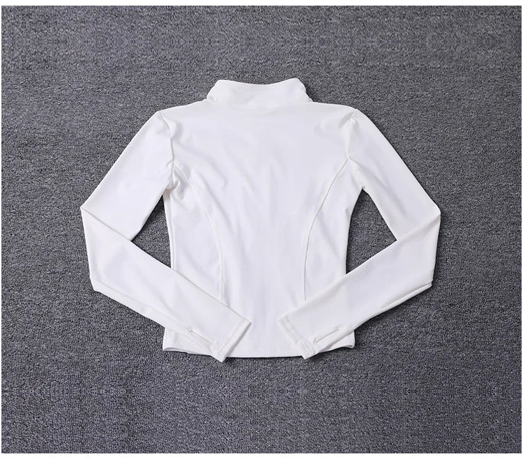 Chaqueta deportiva para mujer, camisa de manga larga, abrigo para hacer ejercicio, ropa de gimnasio, ropa deportiva para yoga