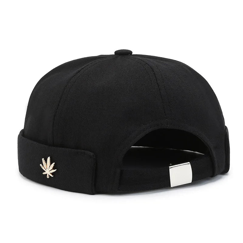 Gorro de punto vintage con bordado de palma para hombre, gorro docker, gorro de propietario de primavera, gorro sin ala unisex de Hip Hop, gorros ajustables