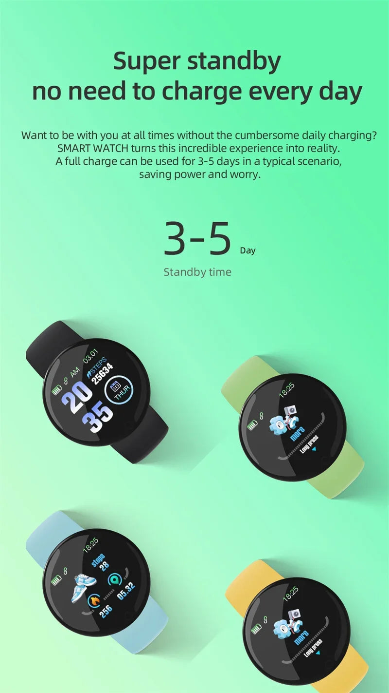 Montre connectée numérique pour enfants, bracelet de sport pour filles et garçons, moniteur d'activité physique, étanche