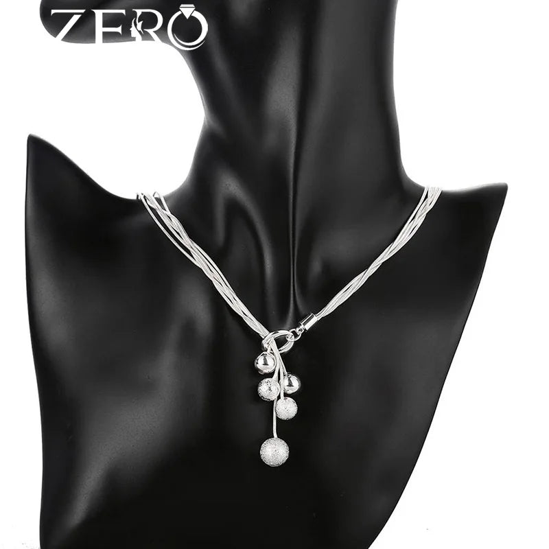 Conjunto de joyas de plata de ley 925 de diseñador fino al por mayor, borlas, cuentas, pulseras, collares, pendientes, regalo de boda y fiesta de moda