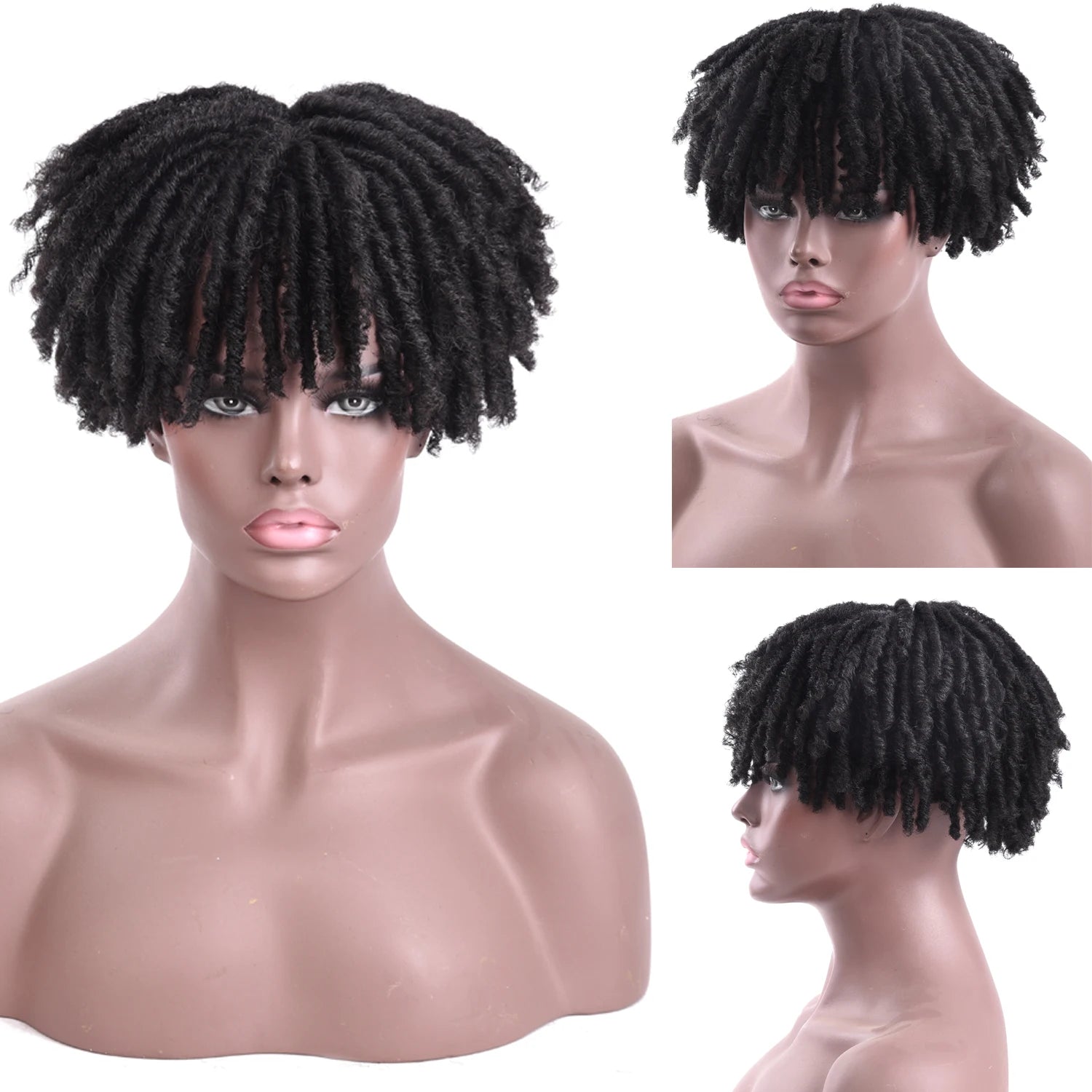 Silike Synthetic Topper Handmade Dread lock Hair Topper Wig 27-613 Ombre Dread locks Soft Short Wig Dreads for Men Women