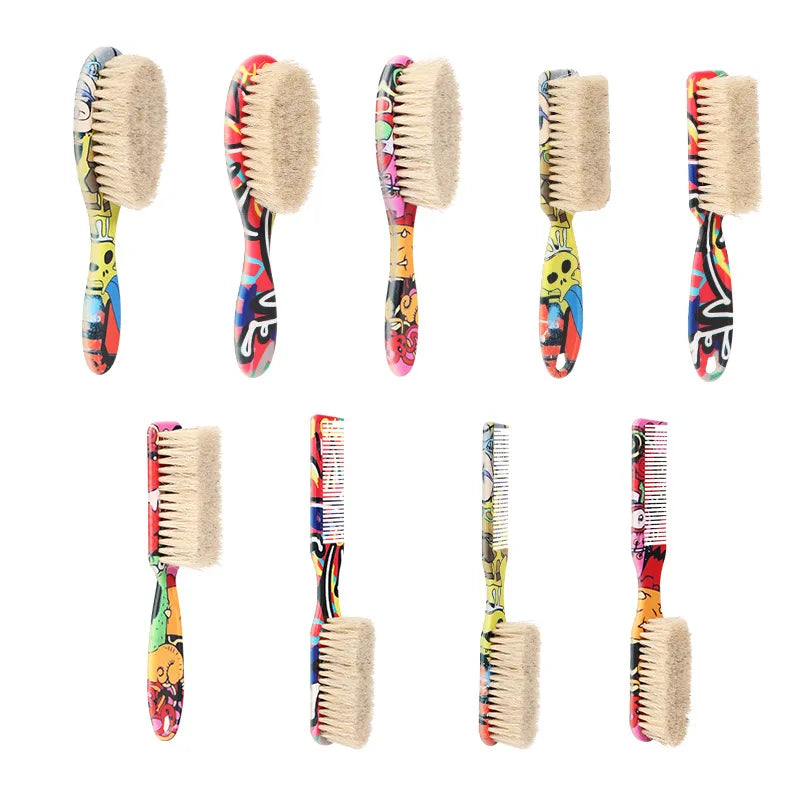 New Professional Barber Hair Cleaning Brush Men Horse Hair Bristle Beard Brush Hairdressing Neck Duster Broken Hair Remove Tools