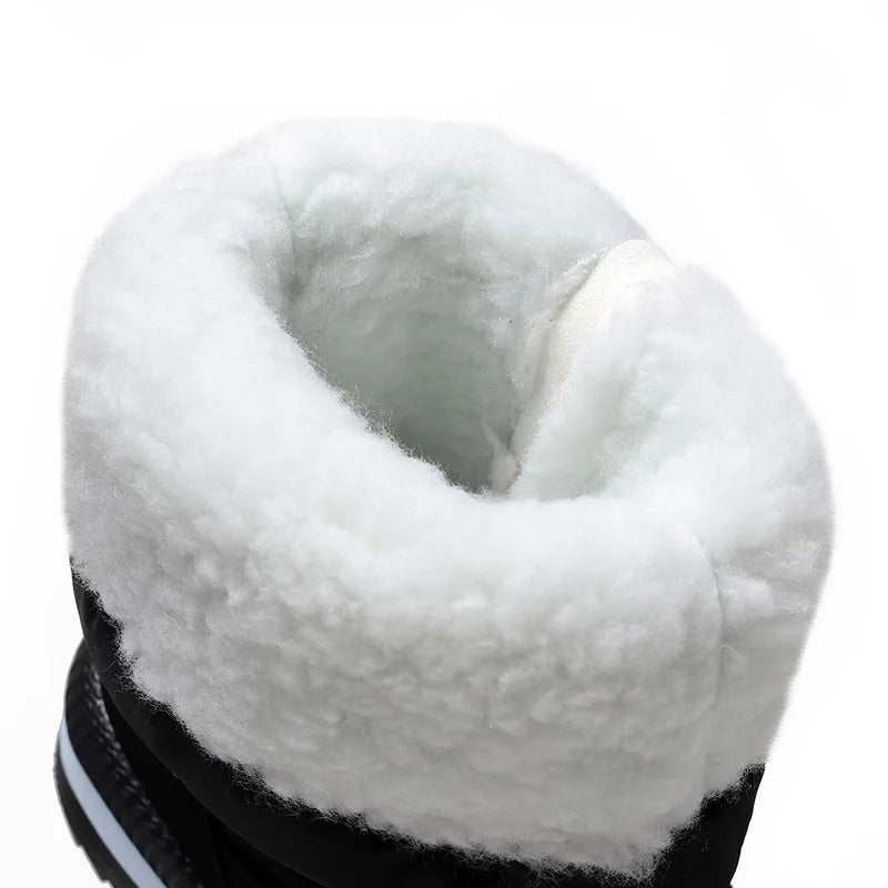 Botas de nieve para mujer, botas de invierno con plataforma, impermeables, antideslizantes, de felpa y piel, de media caña, botas de moda cálidas para mujer, Botas Mujer