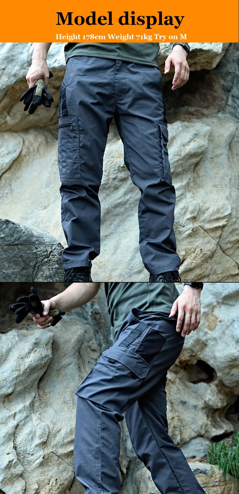 Pantalones de trabajo tácticos nuevos para hombre, pantalones cargo para exteriores, pantalones impermeables multibolsillos, ropa de trabajo para exteriores de otoño y primavera, pantalones de senderismo