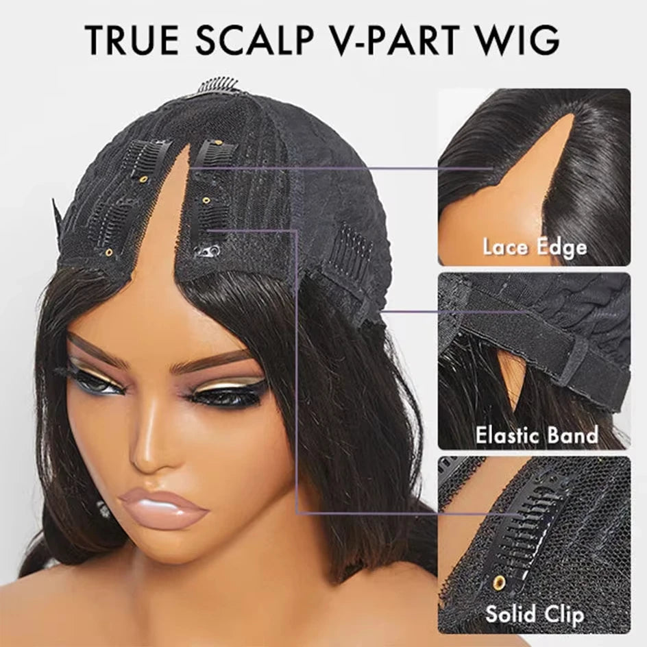 Drawstring V Part Body Wave Wig