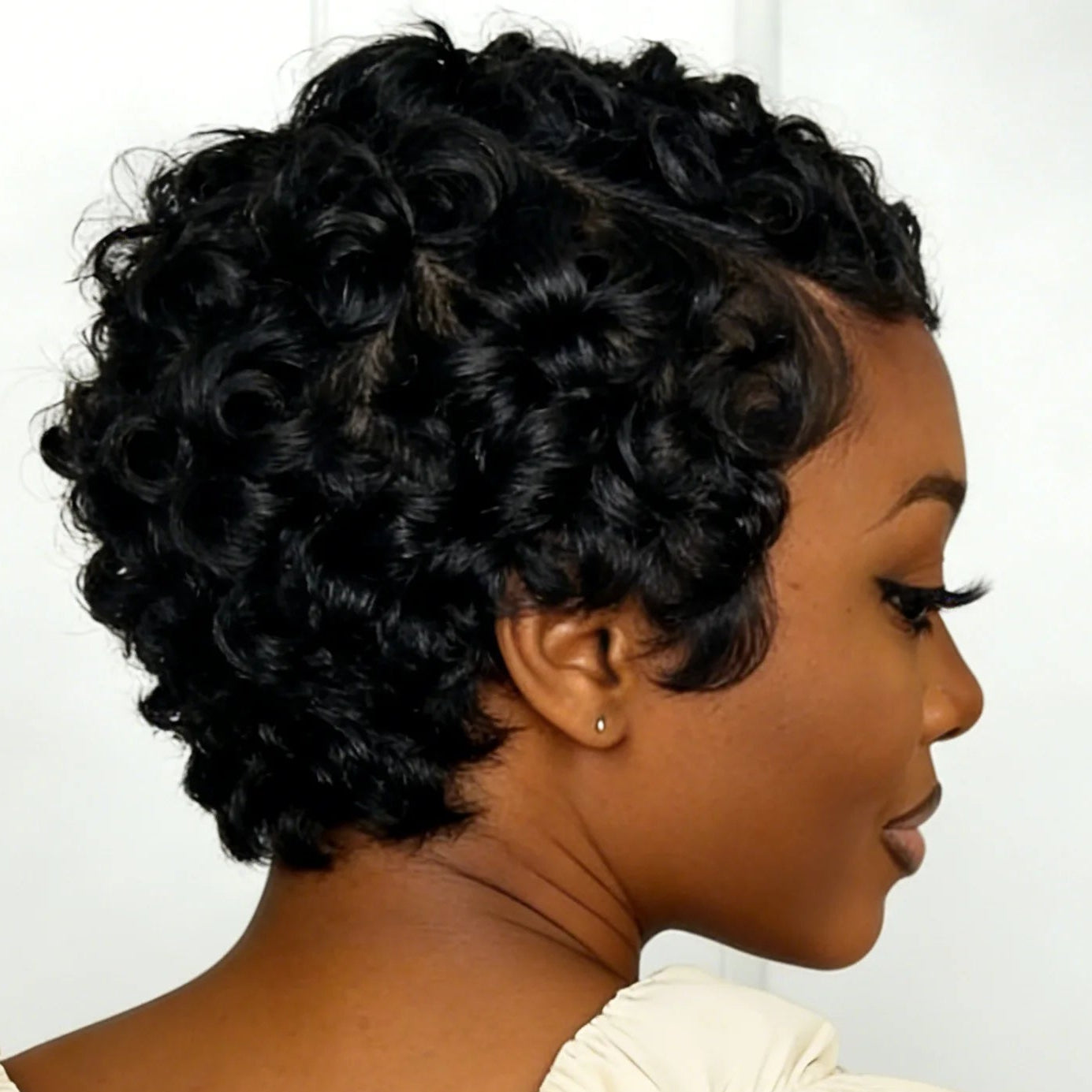 Curly Pixie Human Hair Wig