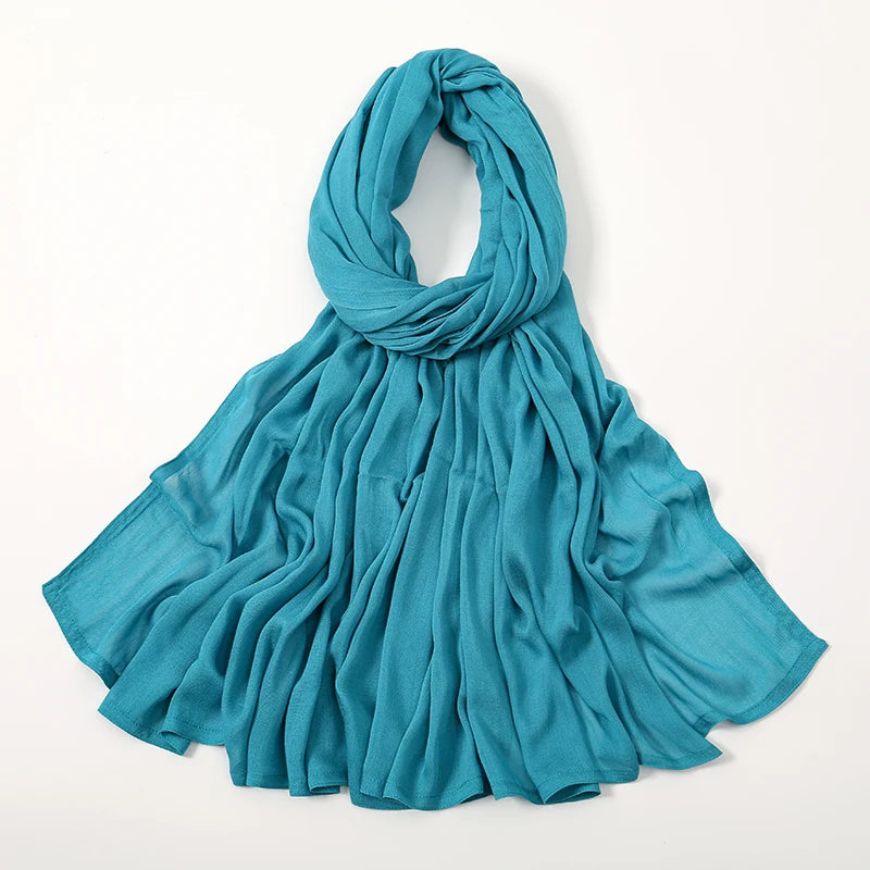 Hijabs musulmanes para mujer, pañuelos finos lisos, chales para mujer musulmana, pañuelo suave de viscosa y rayón, turbante islámico, diadema de 200x85cm