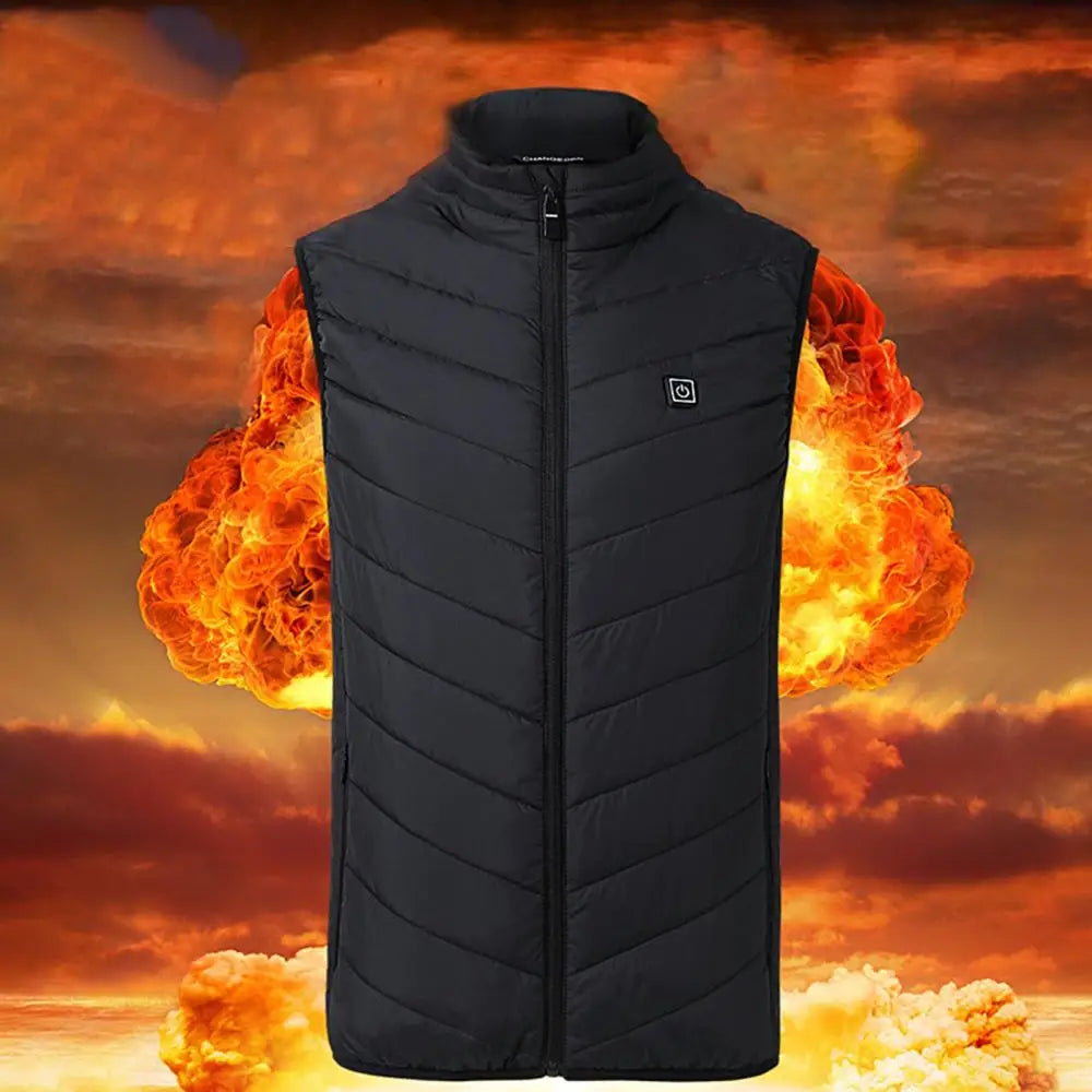 Winter Men USB Intelligent Constant Temperature Heating Vest Autumn Winter Cotton Vest Electric Heating Waistcoat Padded Jacket