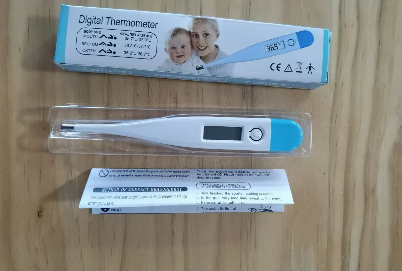 Digitalt vanntermometer Nøyaktig avlesning av temperatur i munn og armhule Febervarslingstermometer Badetermometer for babyer
