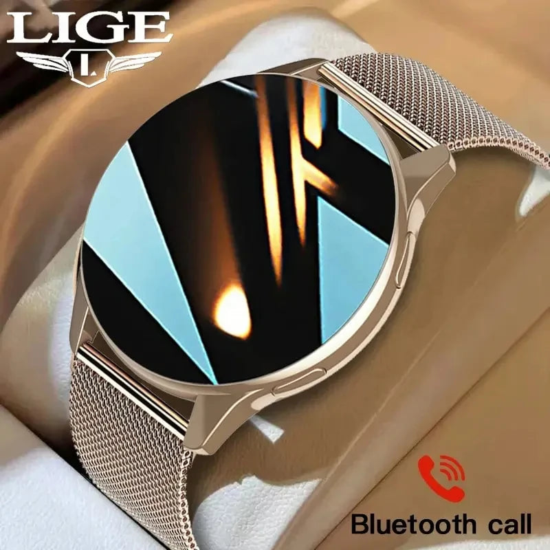 LIGE New Smart Watch Wireless Charging Smartwatch Bluetooth Calls Watches Men Women Fitness Bracelet Custom Watch Face +Box