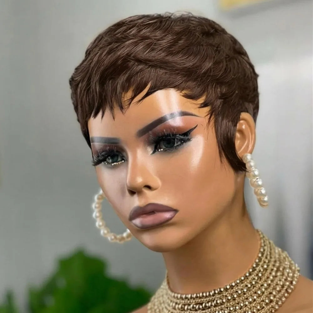 Burgunder Pixie Parykk