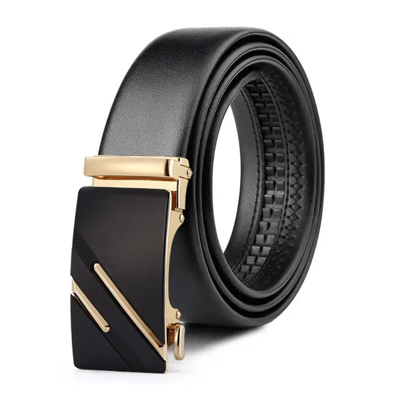 Ceinture en cuir à boucle automatique pour homme