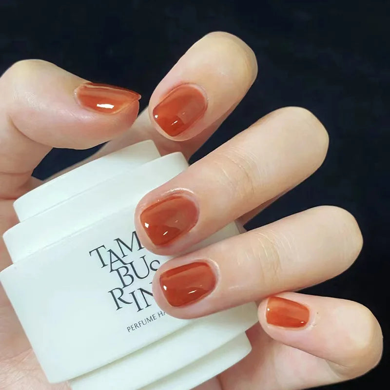 24 Uds uñas postizas de degradado blanco, cortas, cuadradas, bailarina, sencillas, de presión, usables, de color nude, puntas de manicura de cubierta completa