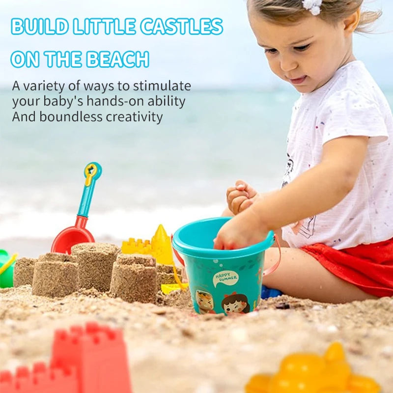 Juguetes de playa para niños, juegos de verano al aire libre, cubeta de plástico para arena, regadera, palas, juguetes de agua para niños, herramientas de regalo