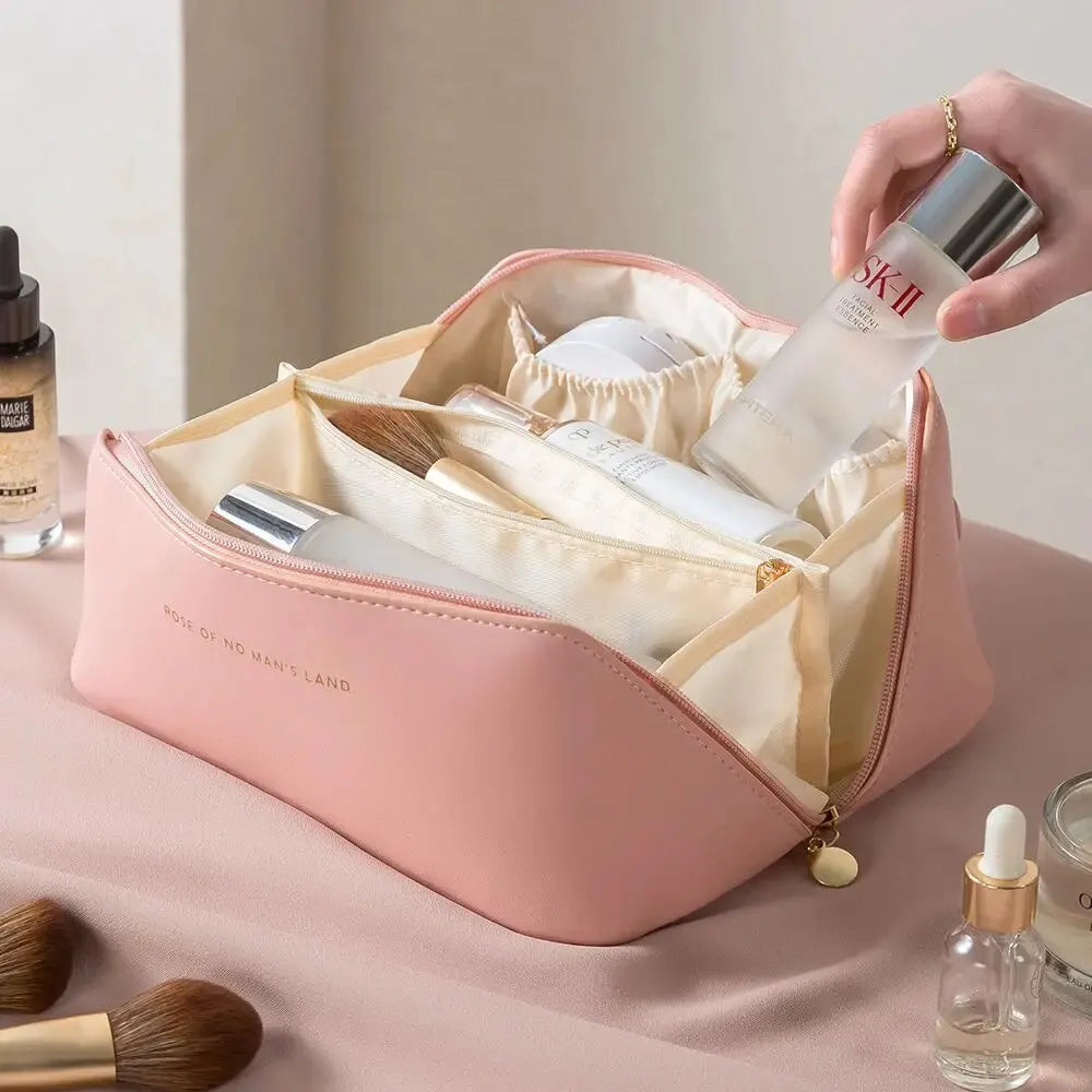 Organizador de maquillaje, bolsa de aseo para mujer, estuche de maquillaje, bolsa de almacenamiento, caja de lujo para mujer, neceser, bolsa organizadora con cremallera para viaje