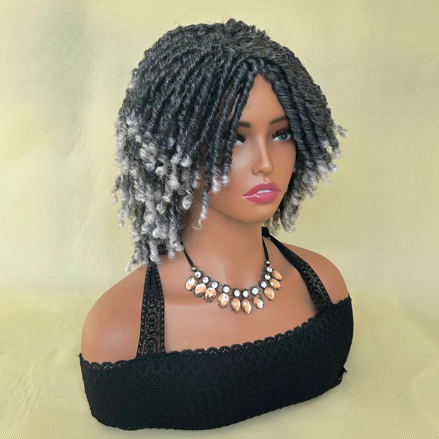 Short Synthetic Dreadlock Wig Afro Crochet Twist Hair Wigs For Black Women Curly Naturel Soft Faux Locs Wig