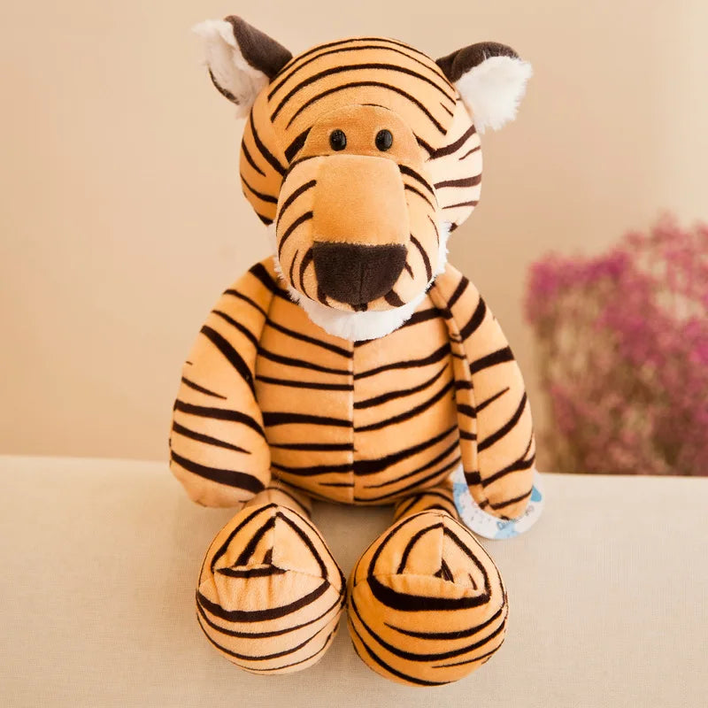 Peluches Animaux Jouets Poupées Douces Jungle Lion Éléphant Tigre Chien Renard Singe Cerf Enfants Cadeau Kawaii Bébé Enfants Hobbie Jouets