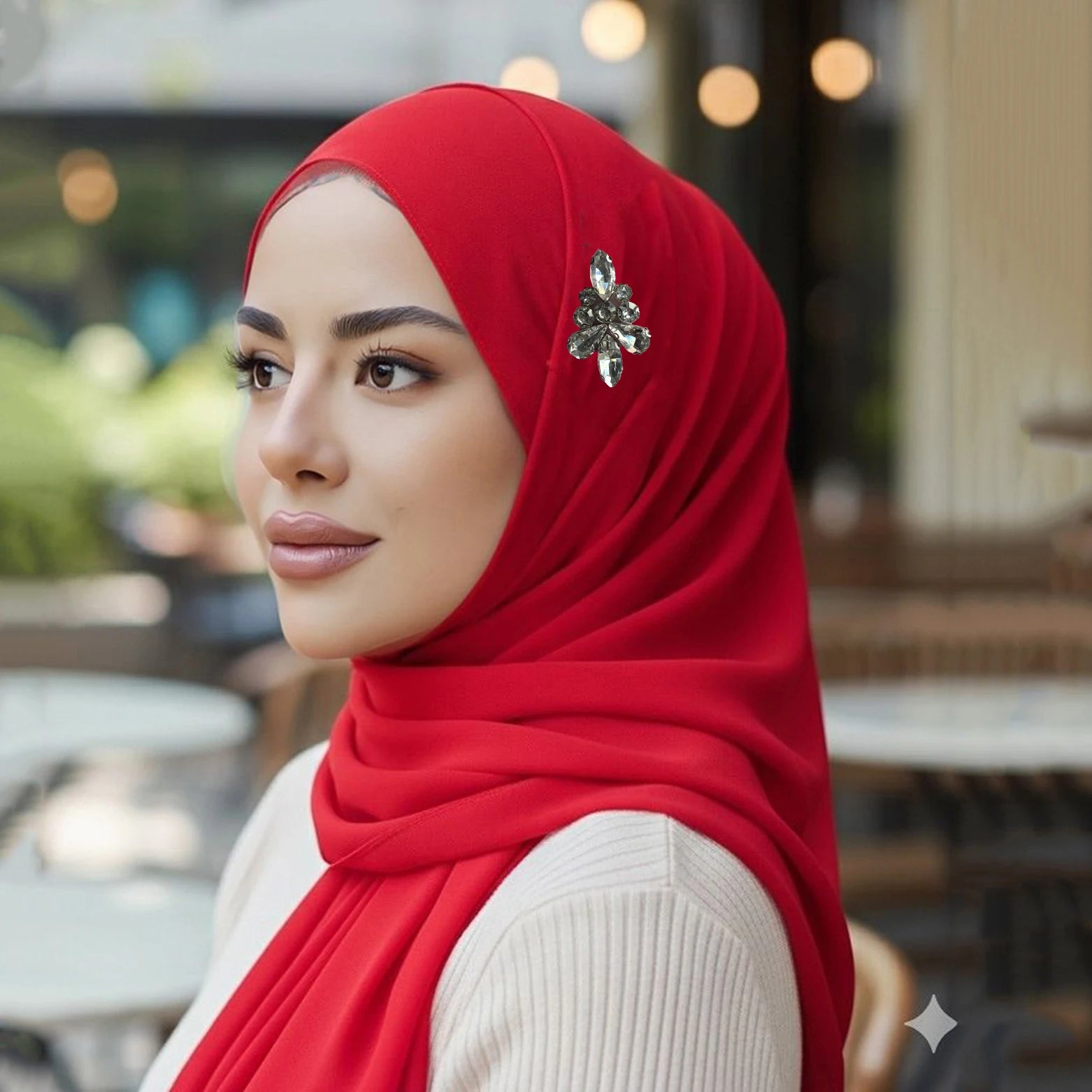 Rhinestone Chiffon Hijab