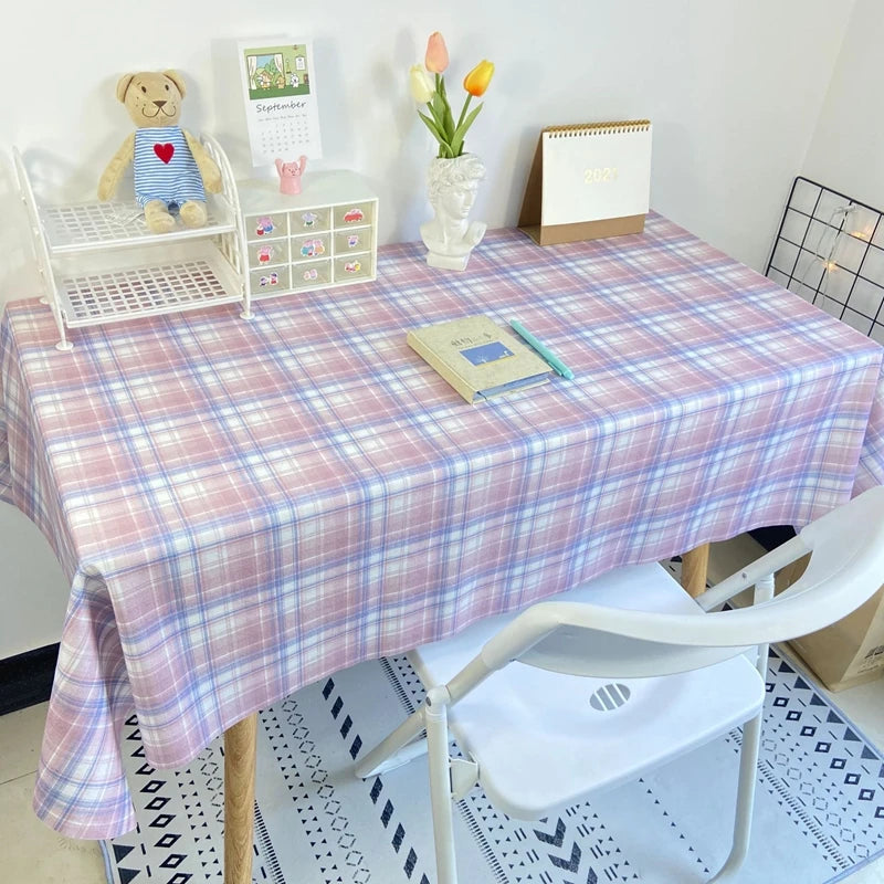 Mantel de tela escocesa, tapete de escritorio, mantel a prueba de polvo para mesa de comedor, protector de muebles, tapete de picnic, tapete para tocador