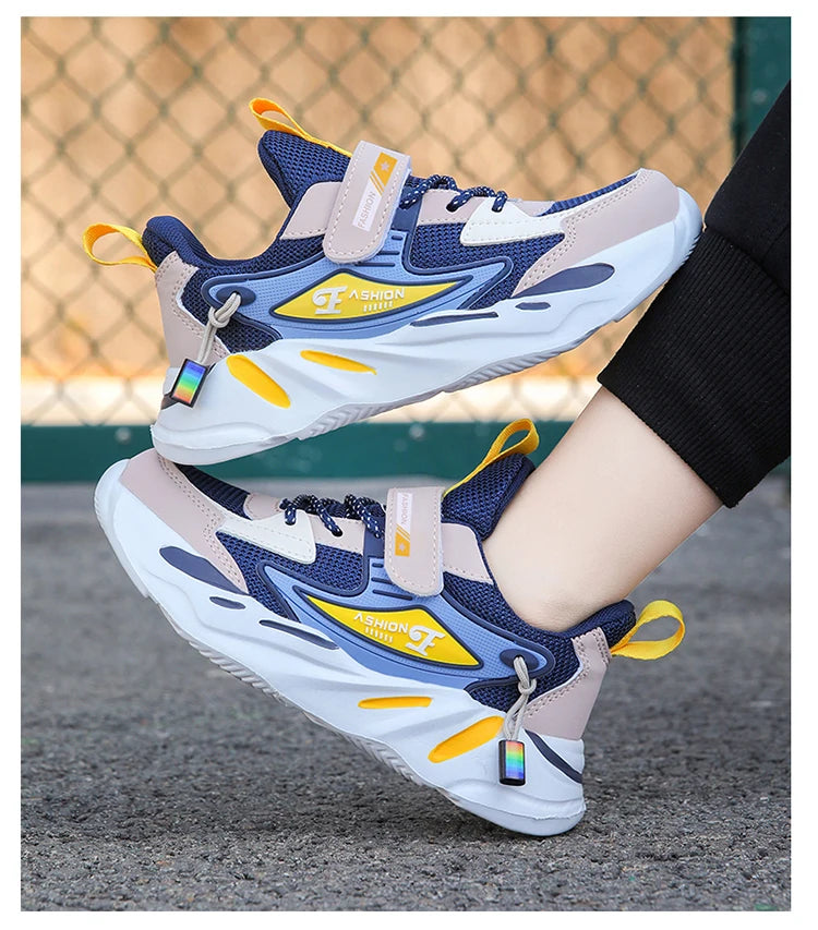 Zapatillas deportivas de malla para niños y niñas, transpirables y antideslizantes, para correr, caminar, zapatillas casuales infantiles
