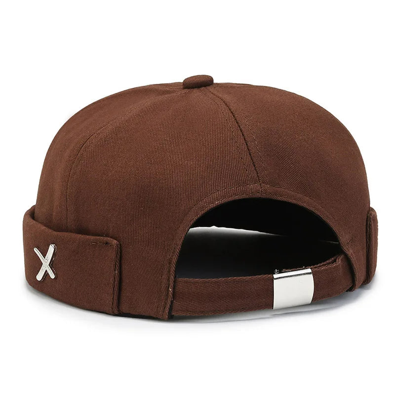 Gorro de punto vintage con bordado de palma para hombre, gorro docker, gorro de propietario de primavera, gorro sin ala unisex de Hip Hop, gorros ajustables