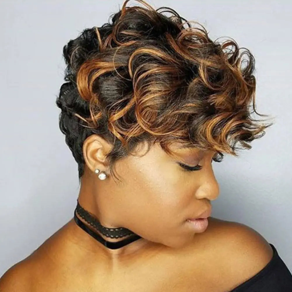 Salt & Pepper Curly Pixie Wig