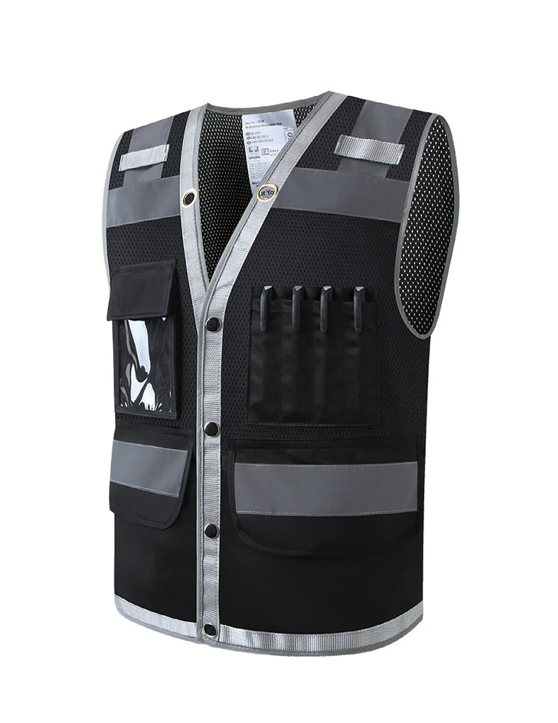Chaleco de trabajo con logotipo personalizado para hombre, chaleco de alta visibilidad, chaqueta de trabajo, personalizado con logotipo y texto.