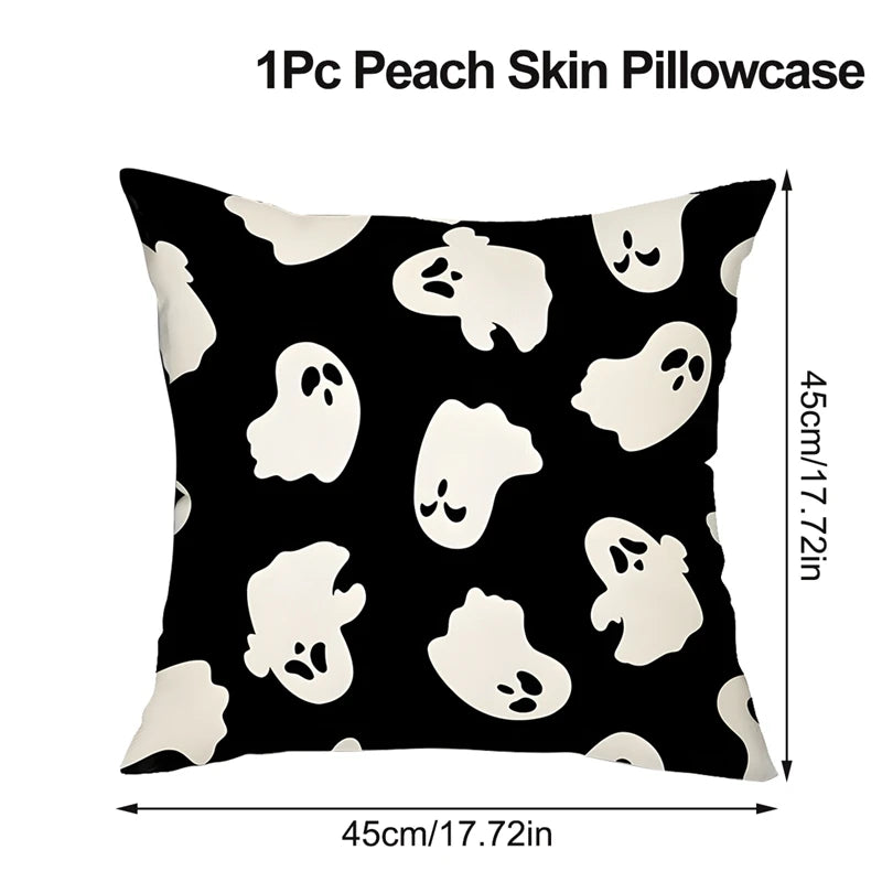 Funda de cojín de lino de Halloween, funda de almohada con temática de truco o trato, funda de almohada de calabaza y fantasma de dibujos animados, decoración para fiesta de Halloween 2025
