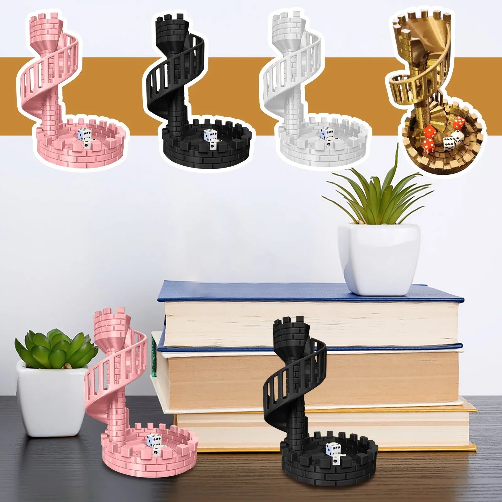 Décoration de table Château Tour de dés Tour de roulement de dés Tour de dés Thème de château romain antique Tour de roulement de dés Décoration de bureau