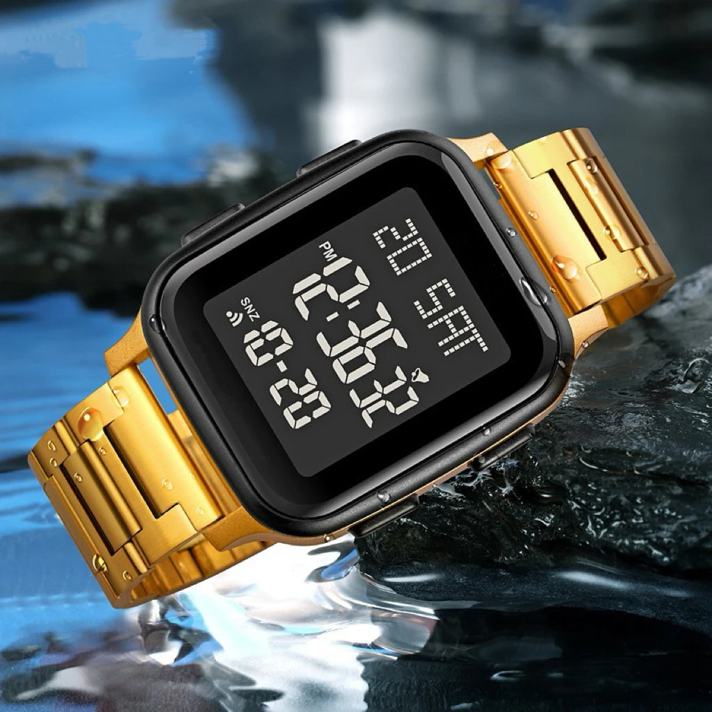 Sport Watches for Men Waterproof Digital Electronic Stainless Steel Clock Led Display Wristwatches Men Reloj Hombre