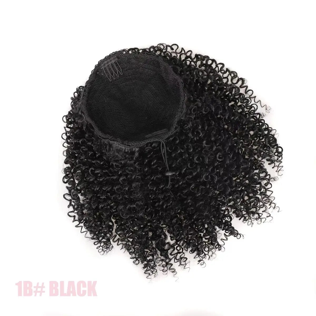 Synthetic Afro Puff Drawstring Ponytail Extension for Black Women Short Afro Curly Clip On Kinky Drawstring Bun