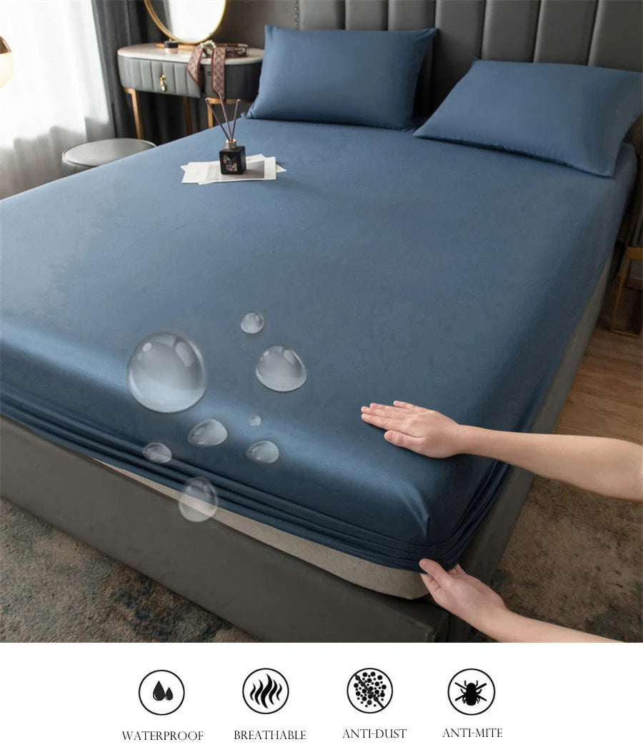 WOSTAR Waterproof mattress protector cover 150x190 single double queen king size elastic fitted sheet style bed protection pad