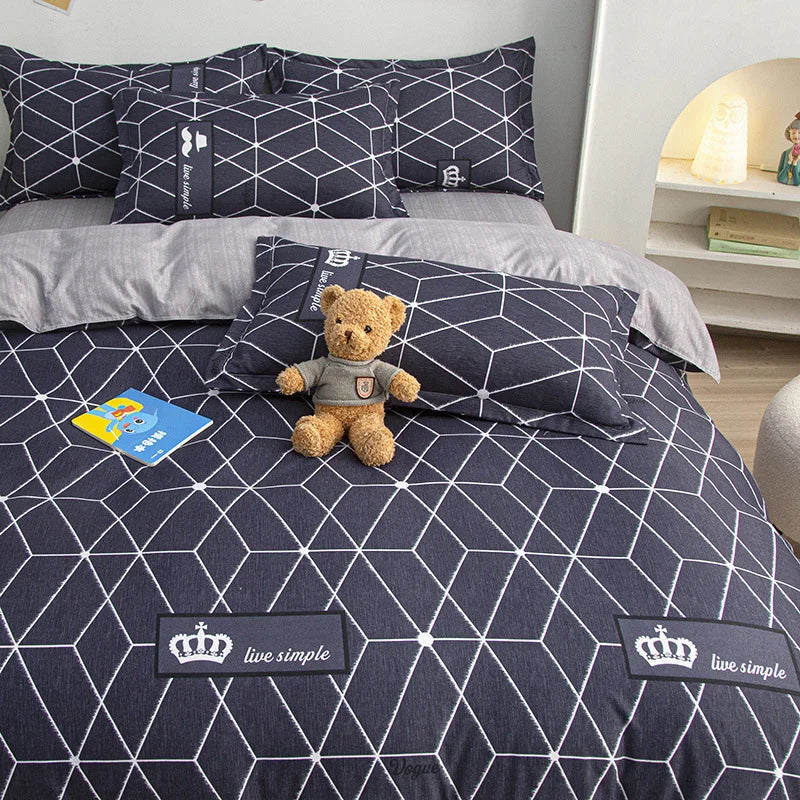 Funda nórdica de cuadros sencilla 220x240, funda de edredón nórdica para 2 personas, 1 funda de edredón para cama doble, queen y king size 135 150x200