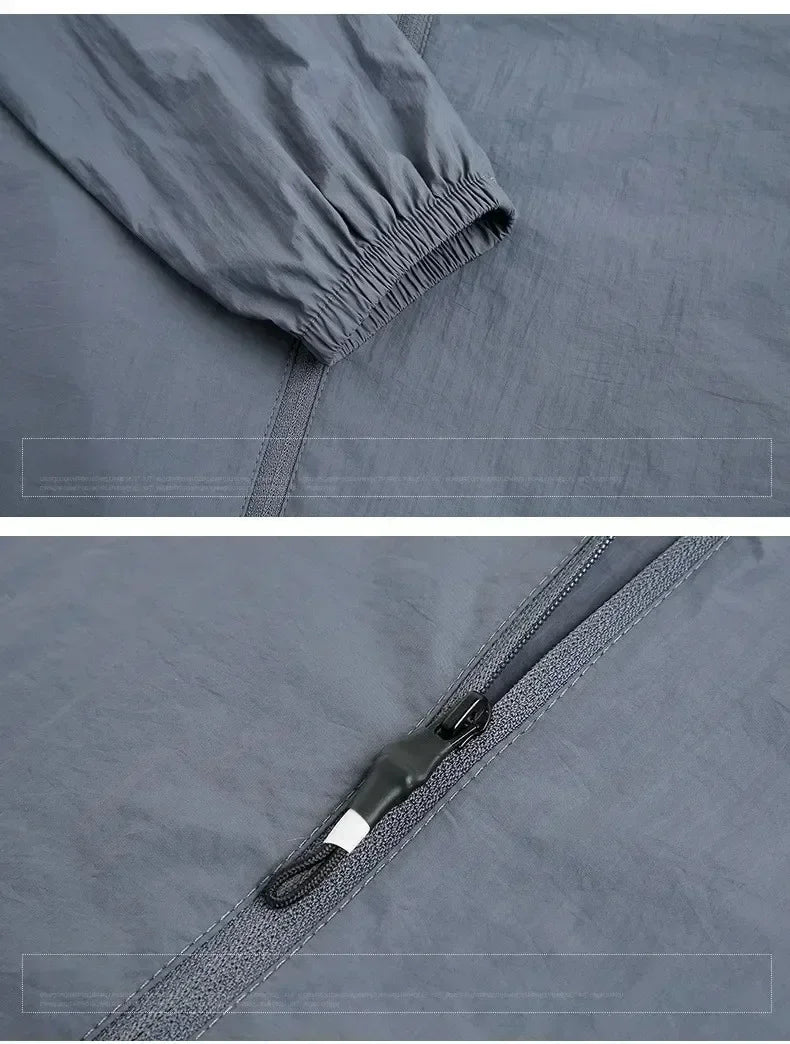 Chaquetas de Verano para Hombre Cortavientos Abrigos Masculinos Ropa Protectora Solar Chaqueta para Viajes y Camping Ciclismo Ultrafino Pesca Senderismo