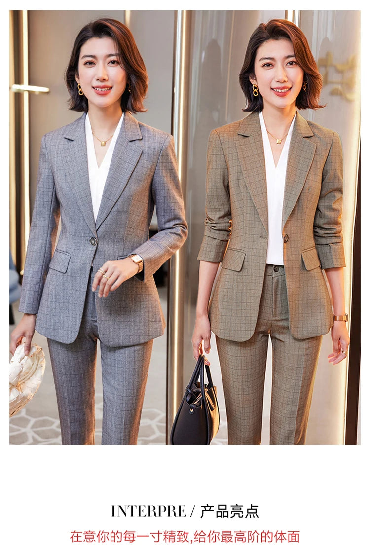 AIyssa - Profesjonell drakt for kvinner, høst- og vinterklær, nye bukser av høy kvalitet, showtid, øker temperamentet