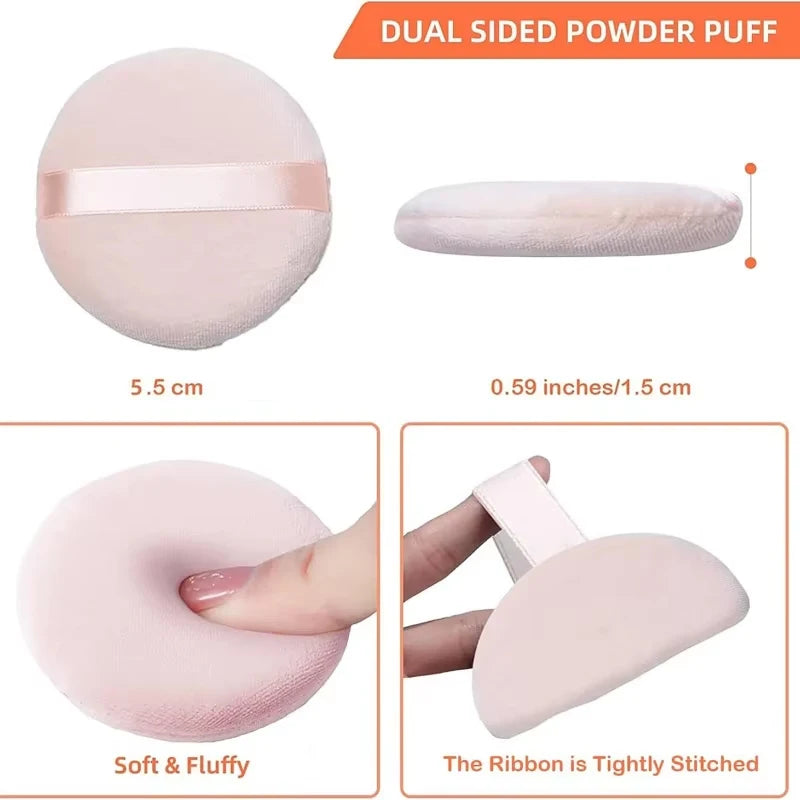 Esponja de Maquillaje de Terciopelo Suave 5/10Pcs Borla Cosmética para Polvo Suelto Esponja de Maquillaje Facial de Doble Cara Corrector Herramientas de Maquillaje Húmedo y Seco