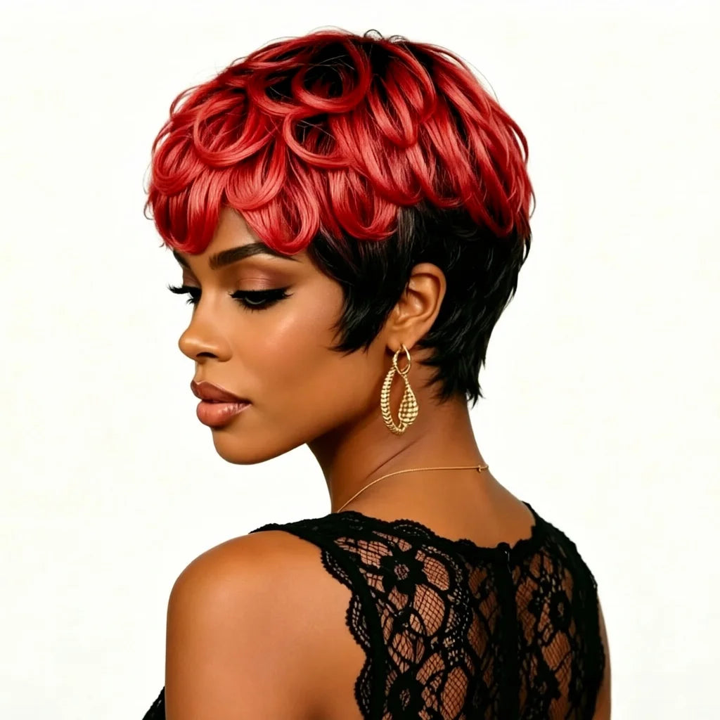 Pelucas Pixie Cut para mujer, peluca de cabello humano brasileño, pelucas cortas, pelucas hechas a máquina para uso diario