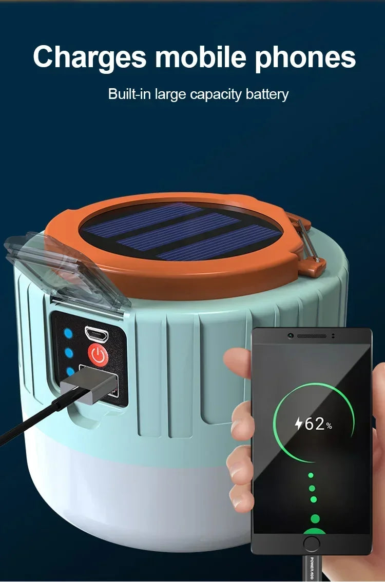 Linterna de camping portátil Power Bank Linternas LED de camping de mano impermeables para tienda de campaña al aire libre Foco recargable Linterna
