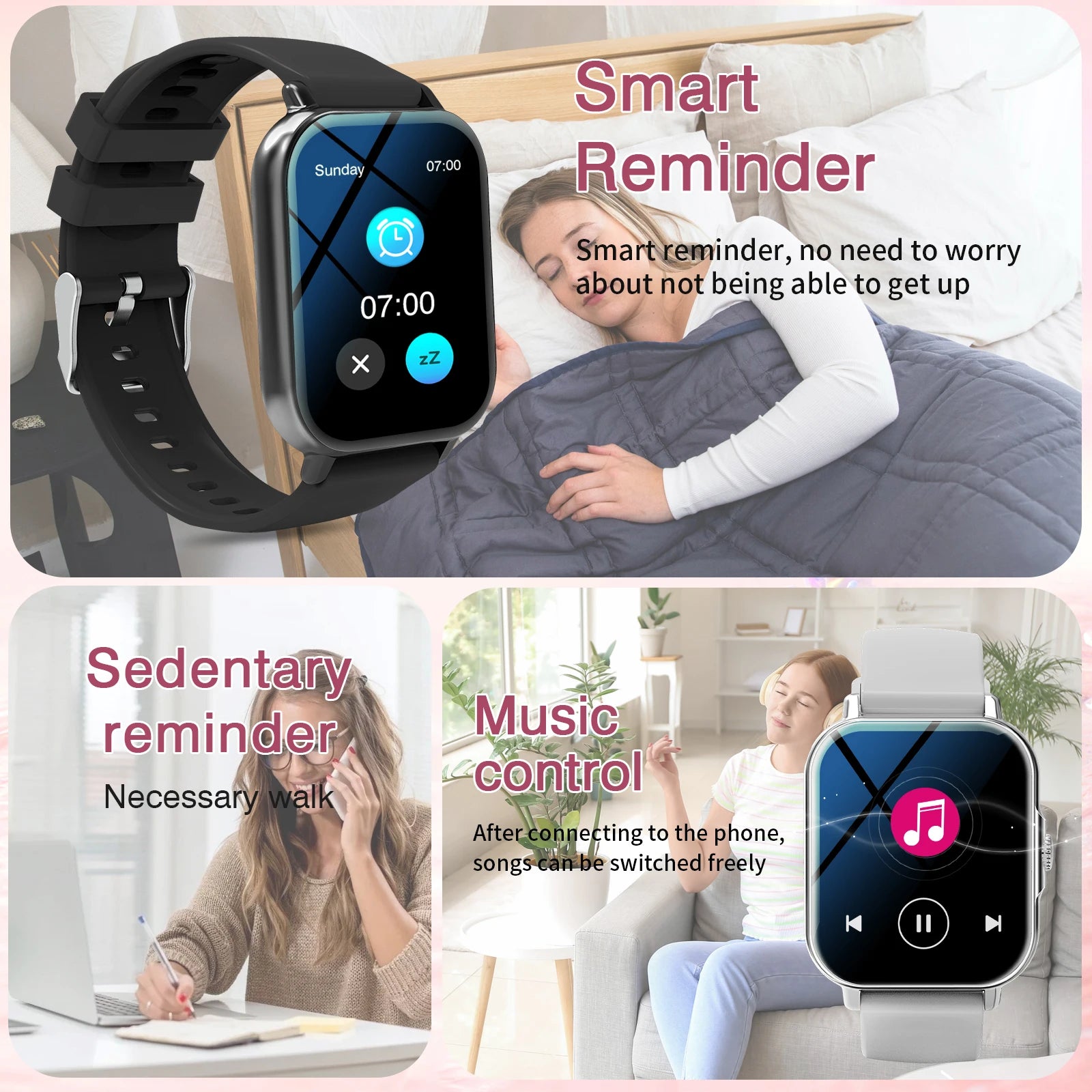 Reloj inteligente, para hombres y mujeres, llamadas inalámbricas, monitor de actividad, pantalla de 2.01 pulgadas, reloj inteligente deportivo