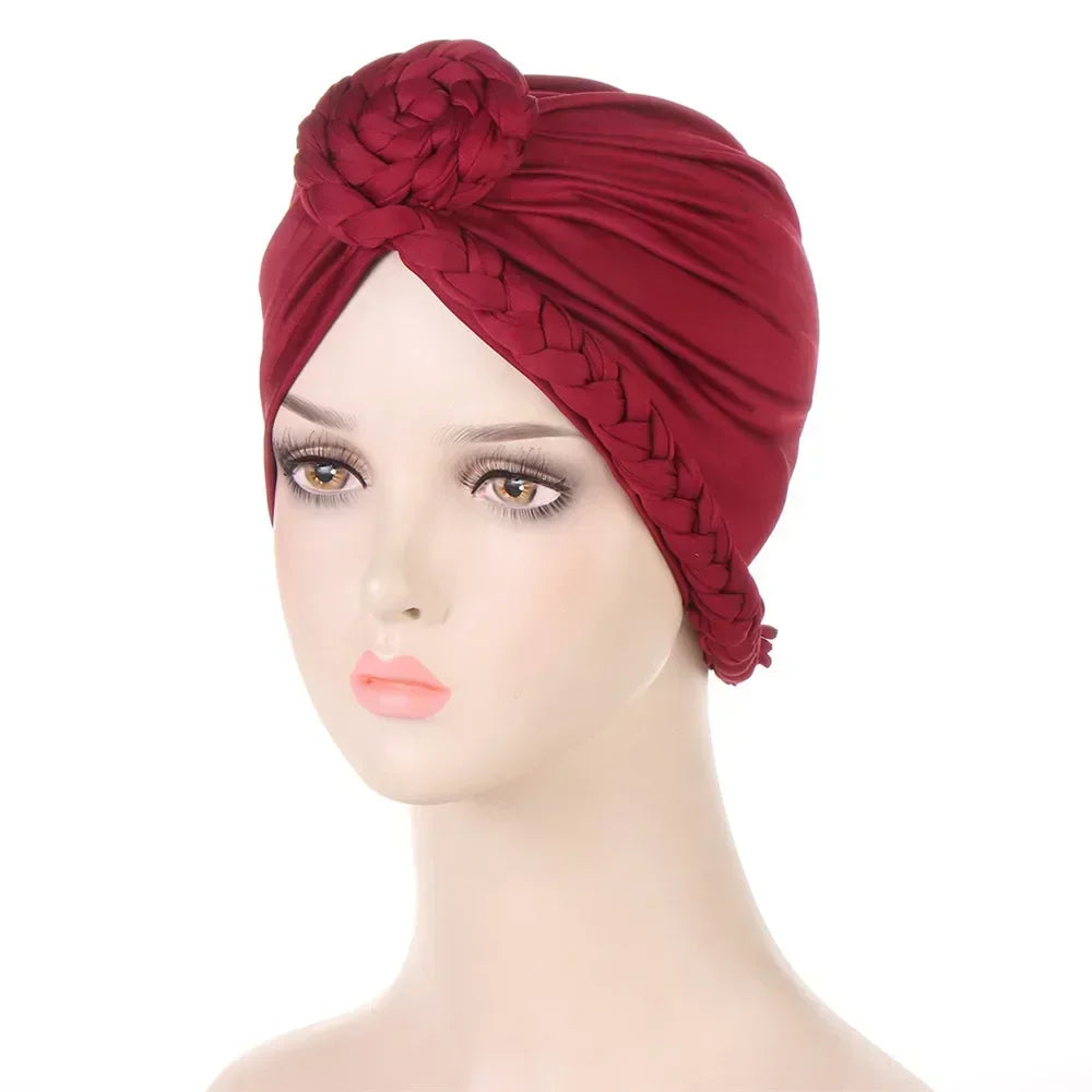 Sombrero turbante indio nuevo con nudo y lazo para mujer, hijab musulmán, pañuelo africano para la cabeza, gorro, gorro para pérdida de cabello, gorro de quimioterapia, pañuelos para la cabeza