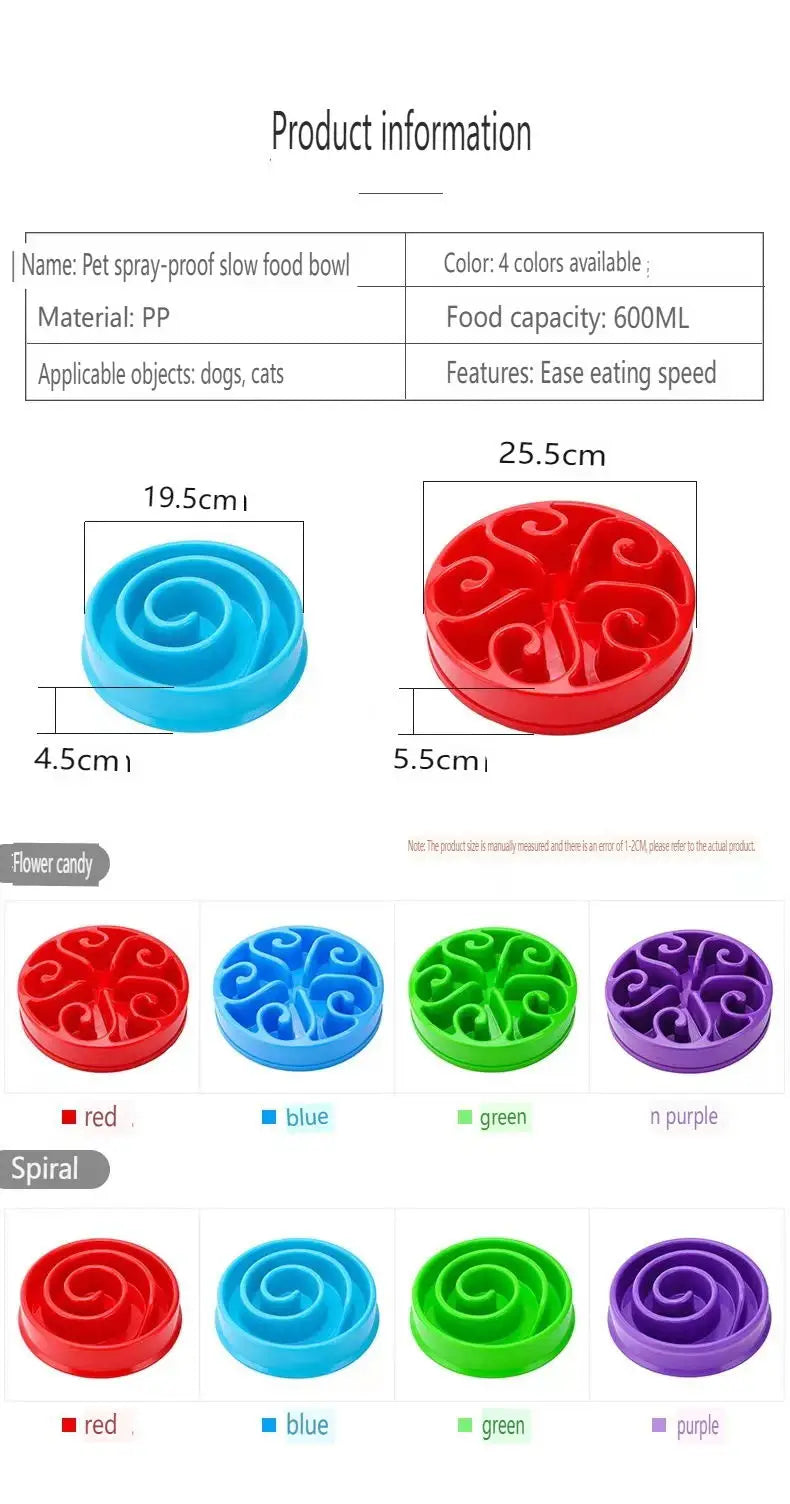 Comedero Lento para Perros, Divertido, Antideslizante, Anti-Glotón, Comederos Más Lentos, Cuenco Ecológico para Perros Grandes, Medianos, Pequeños y Cachorros