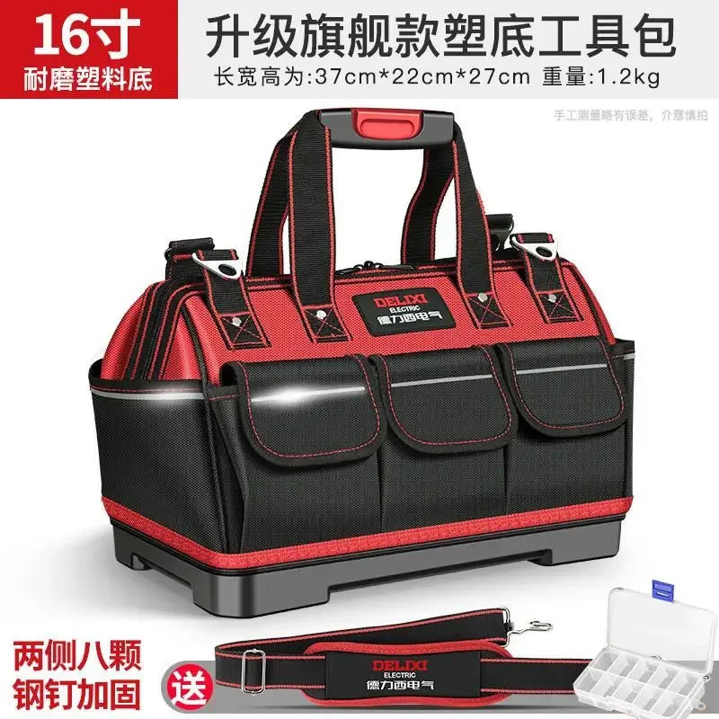 Bolsa de herramientas profesional, organizador de almacenamiento resistente para garaje, mochila de electricista, bolsa de herramientas, bolsas de ferretería