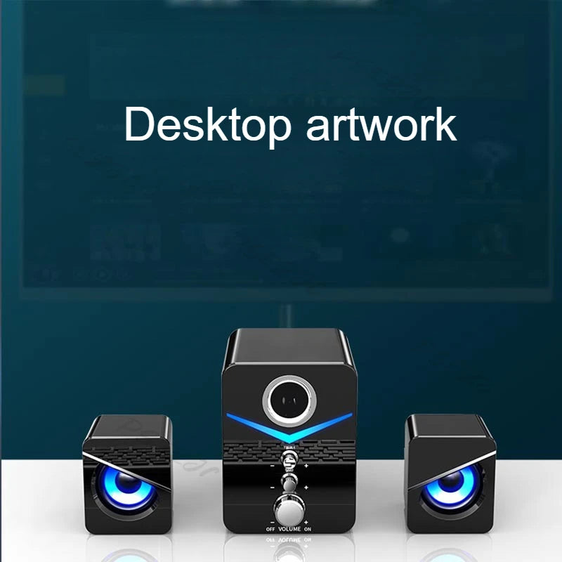 SADA Altavoz de computadora para el hogar, escritorio, laptop, altavoz pequeño universal, subwoofer con cable para escritorio