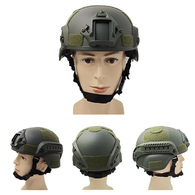 Casco protector FAST Helmet MICH2000 Airsoft MH Casco táctico Equipo de protección táctico para exteriores Paintball CS SWAT para montar