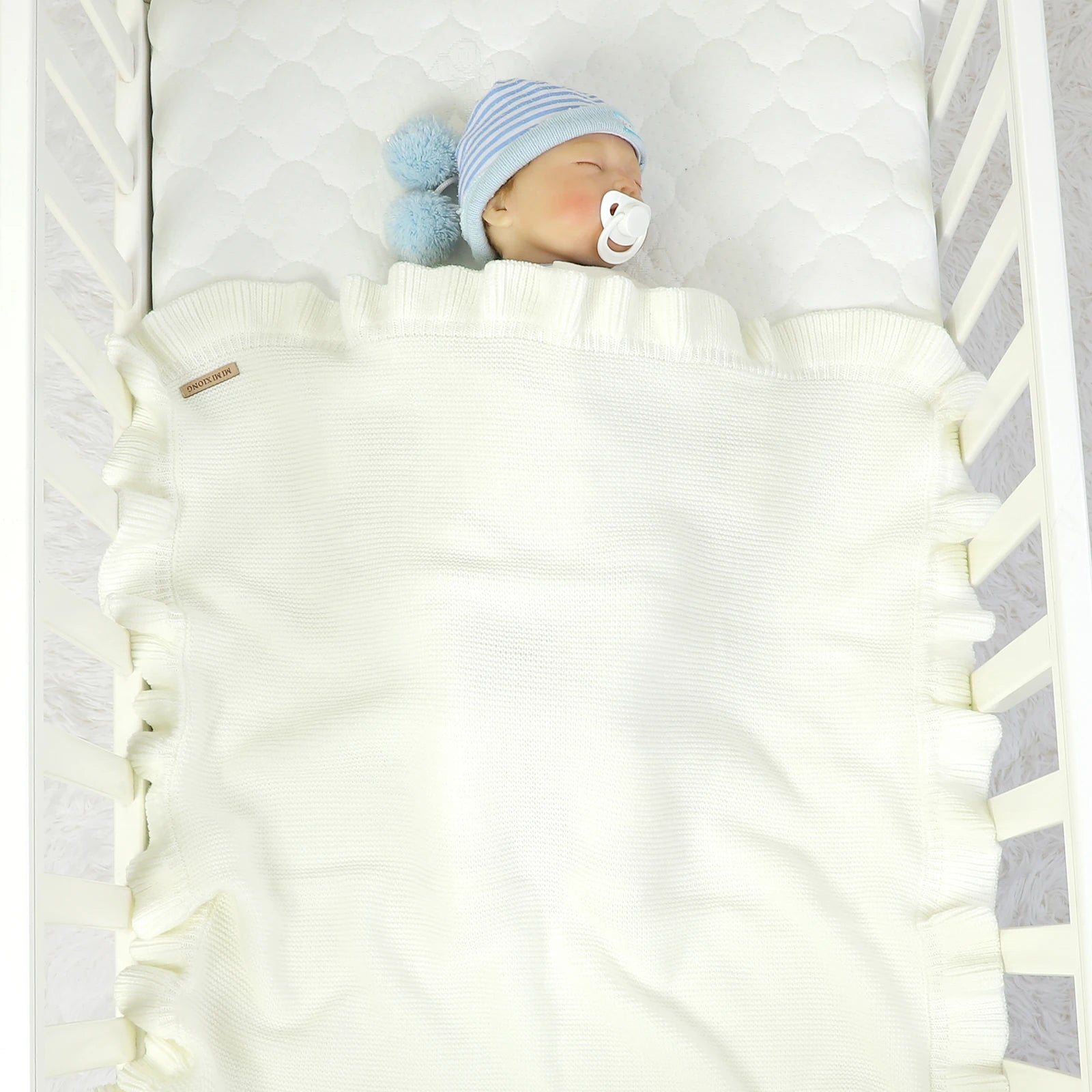 Knitted Baby Blankets Newborn Swaddle Wrap Ruffle Blankets Toddler Infant Bedding Quilt New Born Basket Stroller Blankets